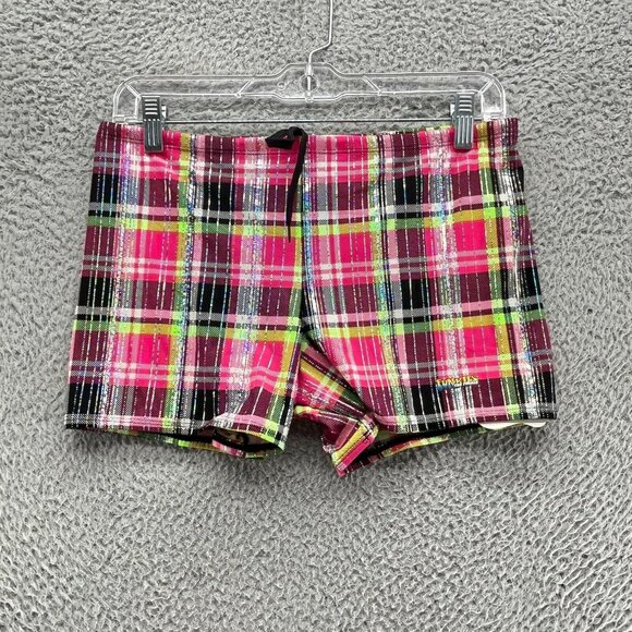 The Finals Womens 36 Pink Plaid Swim‎ Shorts Diamond Bottom New $31.99 - Picture 1 of 7